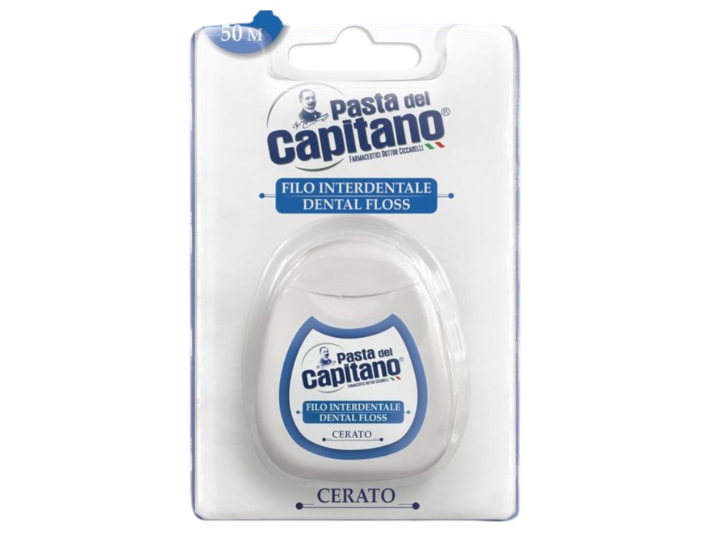 Зубная нить Pasta Del Capitano, нейлоновая, вощеная, 50м