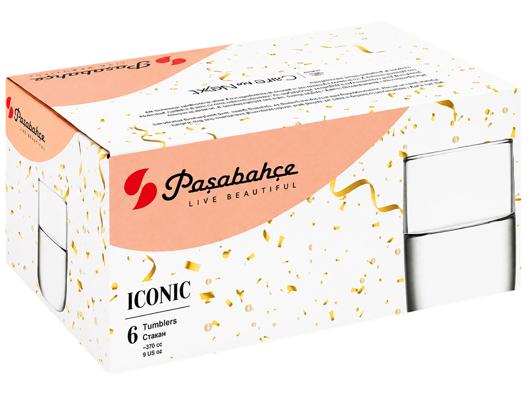 Набір склянок Pasabahce Iconic, скло, 280мл, 6шт (ціна за набір)