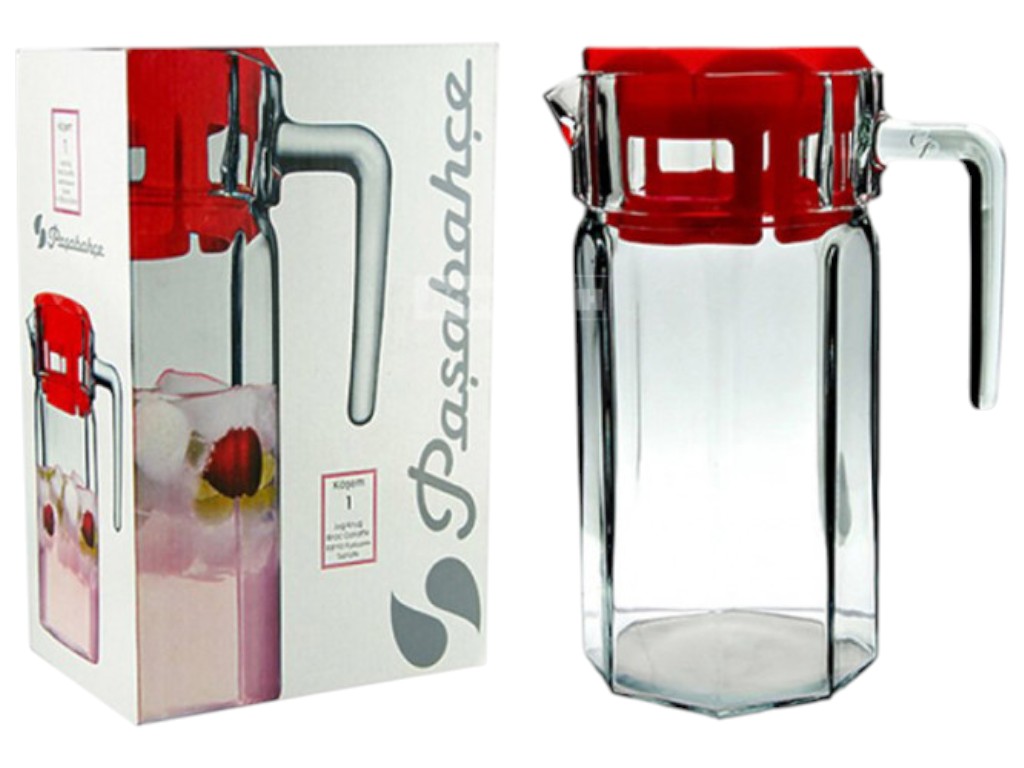 Глек із кришкою Pasabahce Jug Kosem, скло, 1,5л, колір червоний