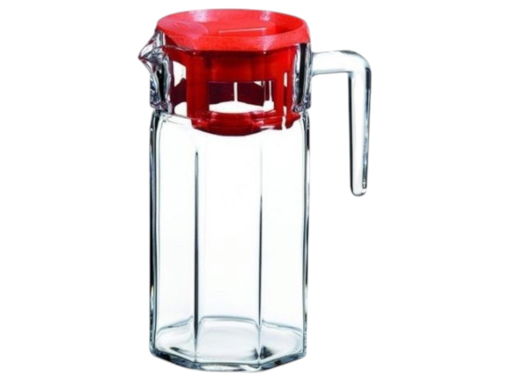 Глек із кришкою Pasabahce Jug Kosem, скло, 1,5л, колір червоний