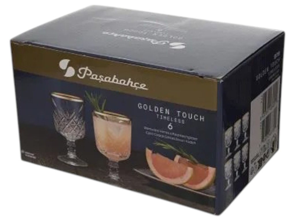 Набор рюмок Pasabahce Timeless Golden Touch, стекло, 60 мл, цвет прозрачный (цена за 6 шт)