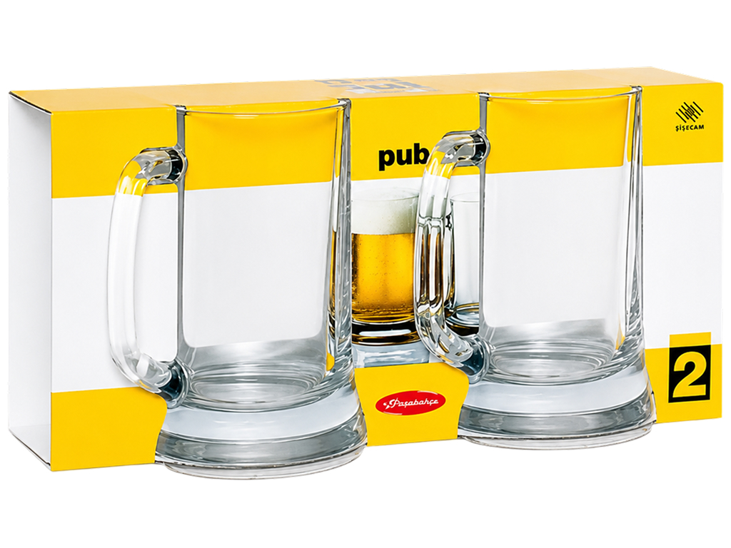 Набір пивних кухлів Pasabahce Pub, скло, 670мл, 2шт, (ціна за набір)
