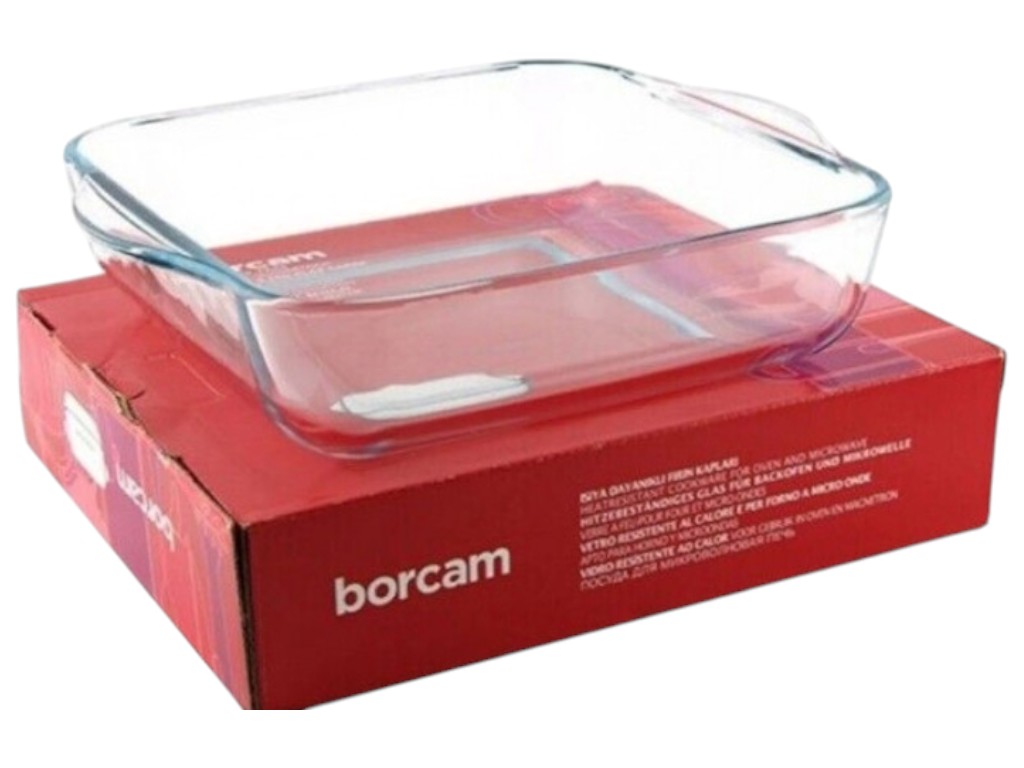 Форма для запекания Pasabahce Borcam, стекло, прямоугольная, с ручками, цвет прозрачный, 2.36 л