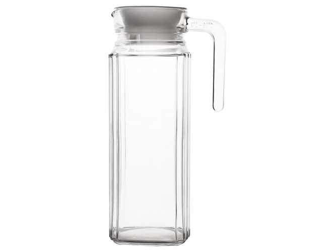 Кувшин с крышкой Helios Сальса Лайт, 1л, стекло, 24×8,5см, прозрачный
