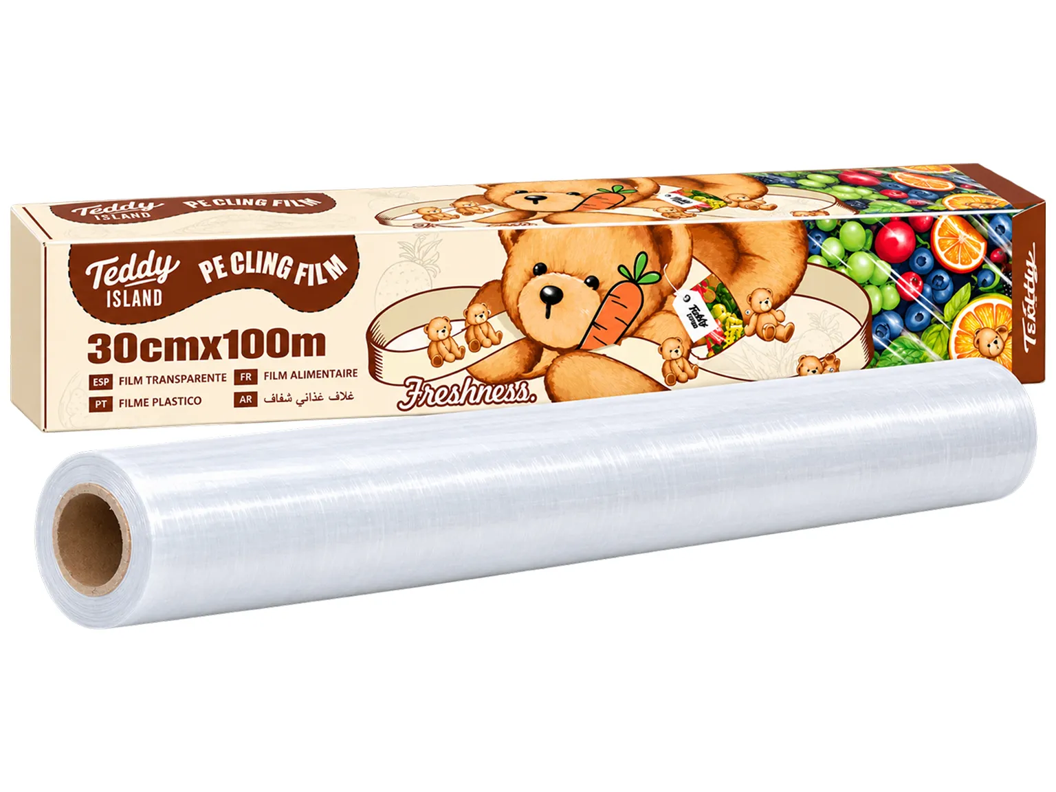 Харчова плівка Teddy Island поліетиленова з відривним краєм, 30 см×100 м