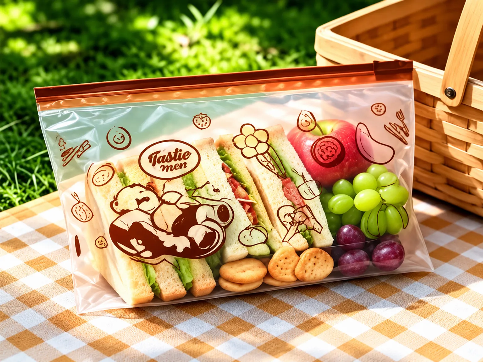 Пакети харчові Teddy Island із застібкою zip-lock для зберігання продуктів, 20×14 см, 16 шт