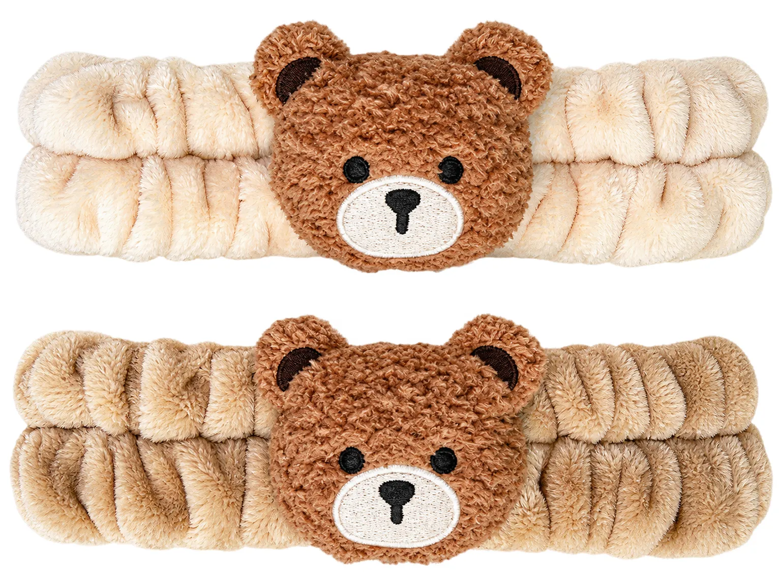 Пов'язка на голову косметична Teddy Island з ведмедиком, 2 кольори, 6×20 см (ціна за 1шт)
