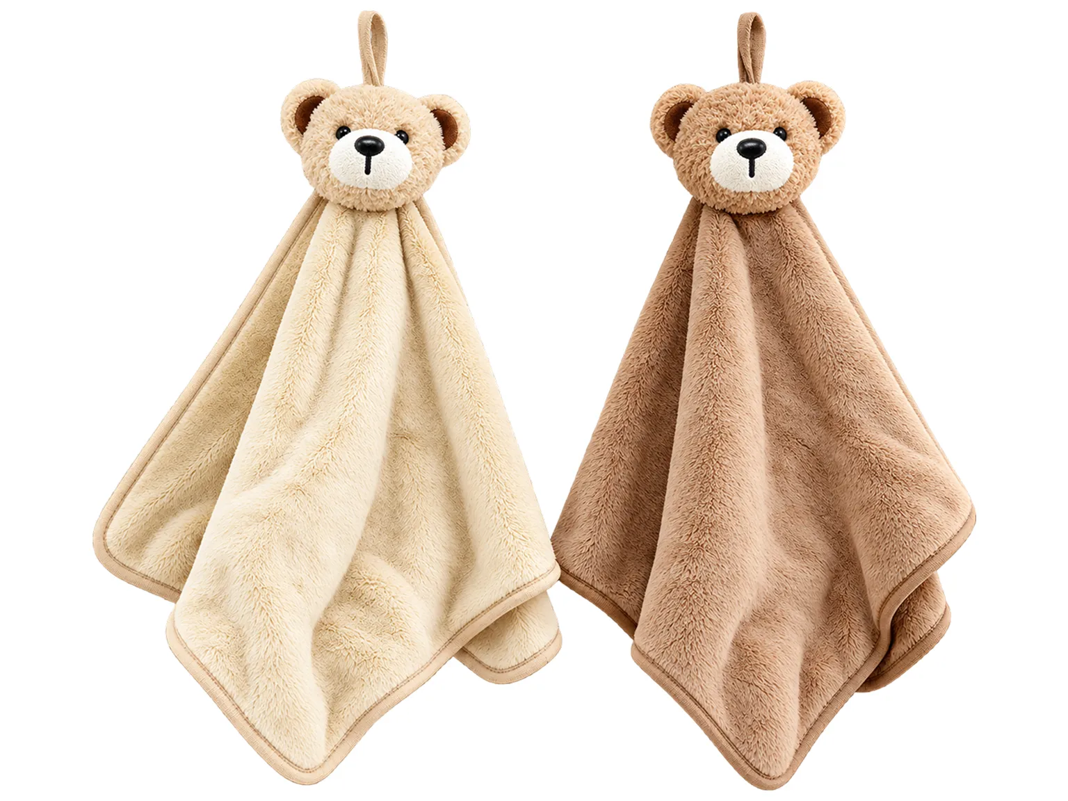 Рушник для рук Teddy Island з ведмедиком та петелькою, 2 кольори, 30×30 см (ціна за 1шт)