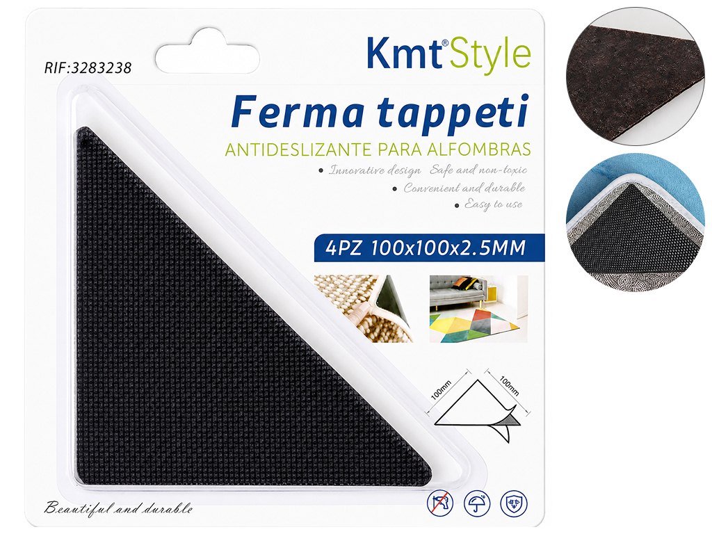 Противоскользящие накладки для ковров KmtStyle треугольные, 10×10 см, (цена за 4 шт)
