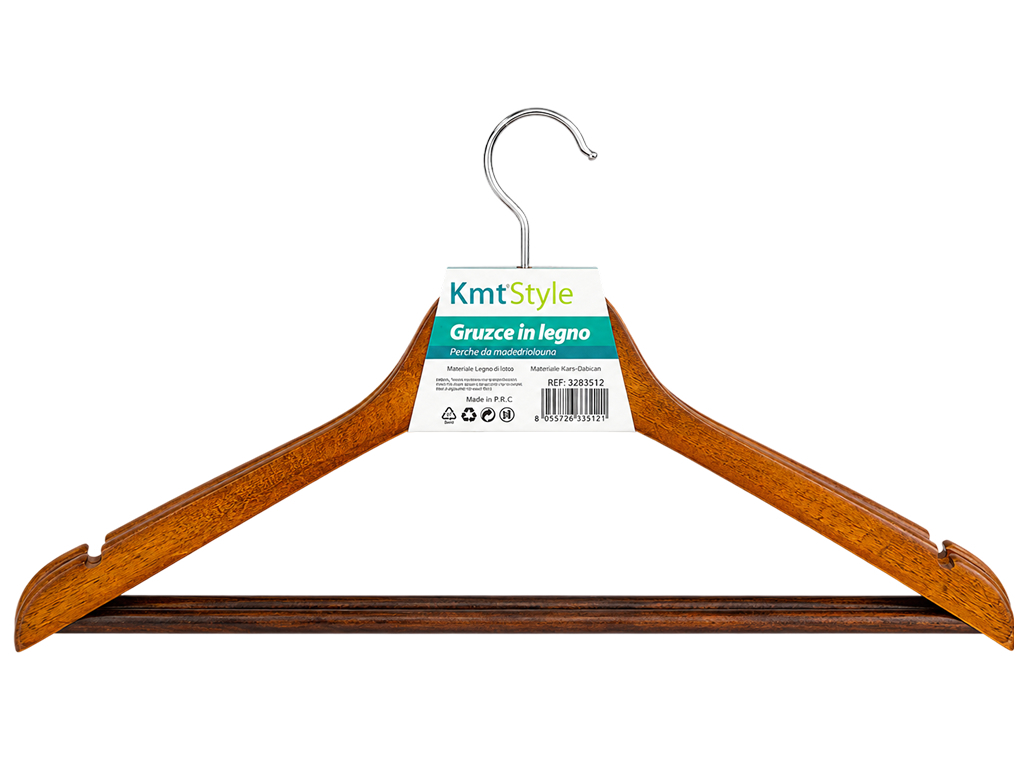 Вешалки-плечики KmtStyle деревянные, с перекладиной, 44×1,2см (цена за набор 3шт)