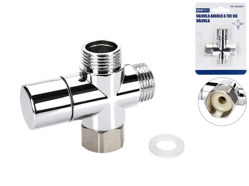 Тройник для душа Emipro 1/2" металлический