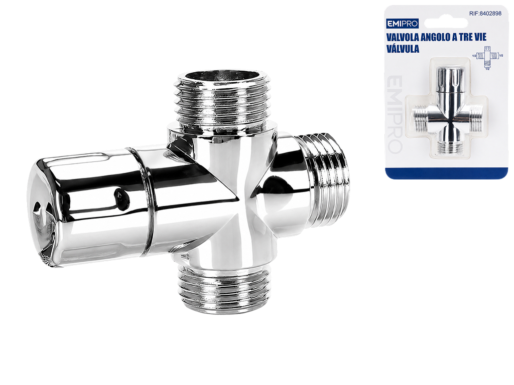 Тройник для душа Emipro 1/2" металлический