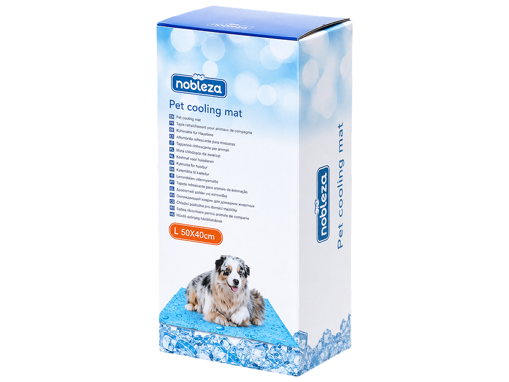 Килимок для собак Nobleza з принтом, 50×40см, розмір S, блакитний