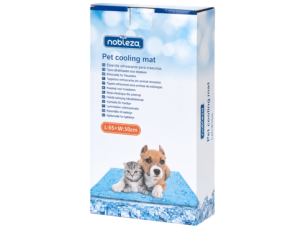 Килимок для собак Nobleza з принтом, 65×50см, розмір M, блакитний