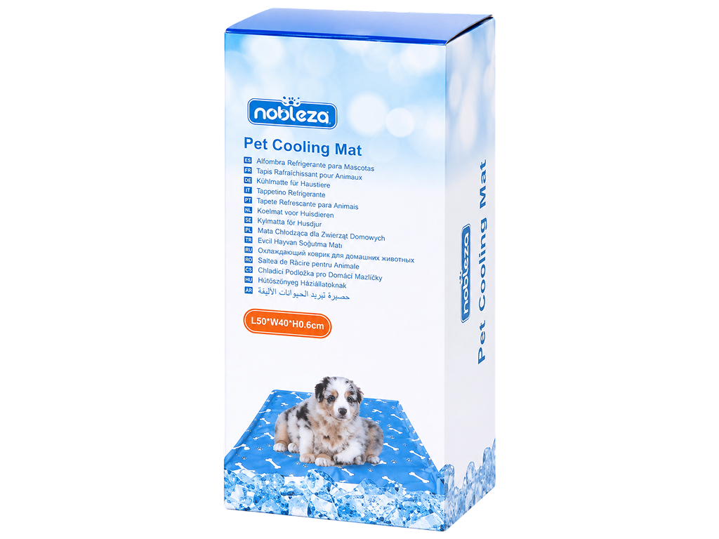 Килимок для собак Nobleza з принтом, 50×40см, розмір S, блакитний
