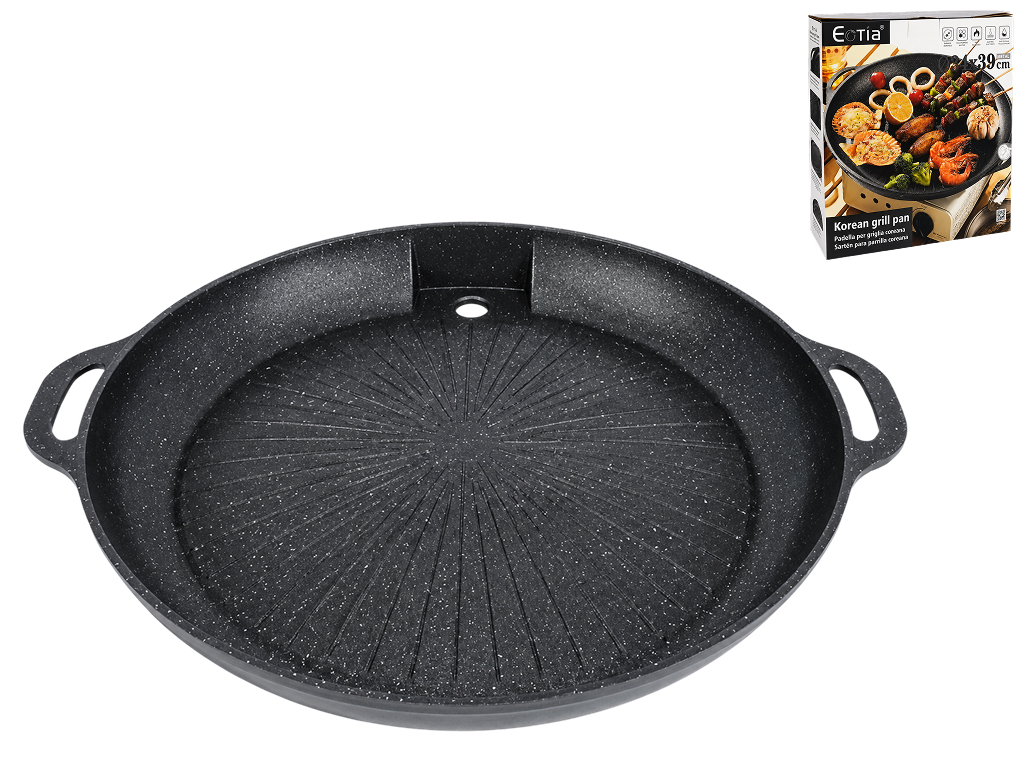 Сковорода-гриль Eotia Korean Grill Pan, 39 см, чорна