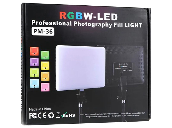 Лампа LED RGB Camera Light 14 (PM-36), Чёрный
