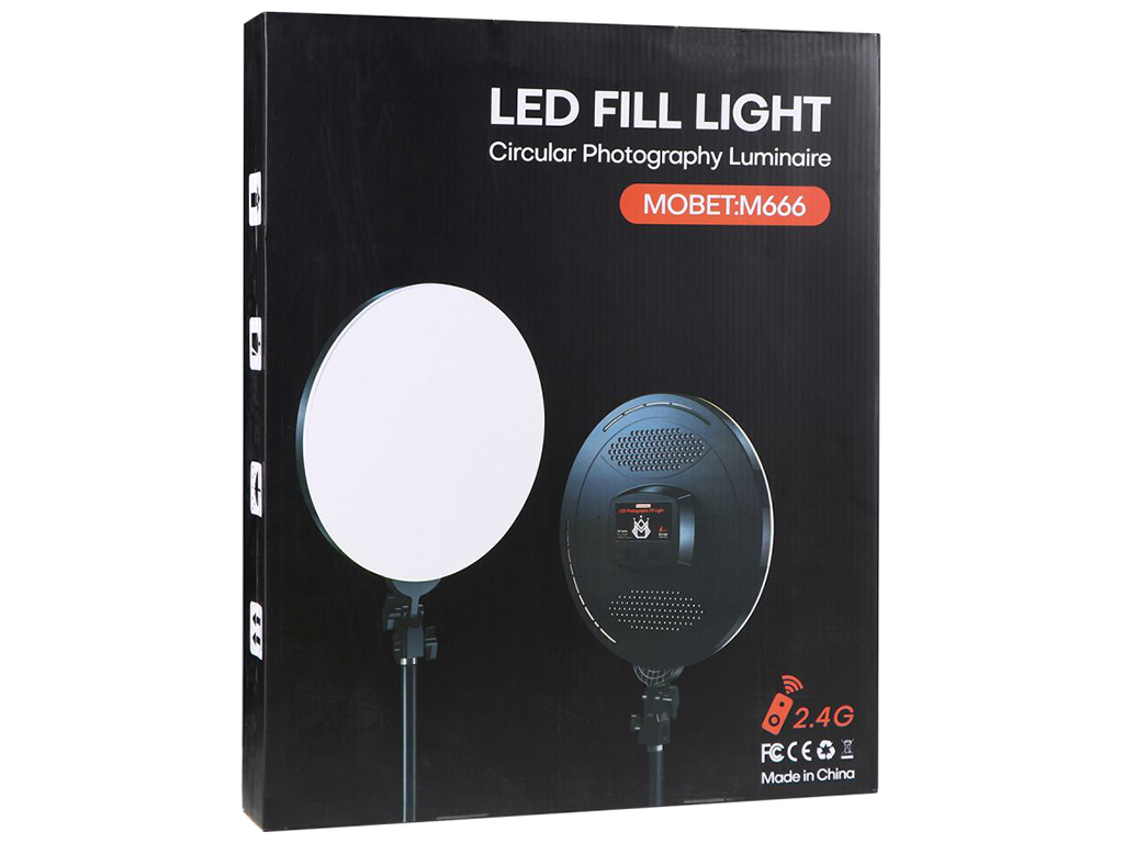 Лампа LED Camera Light Circular 14 Remote (M666), Чорний