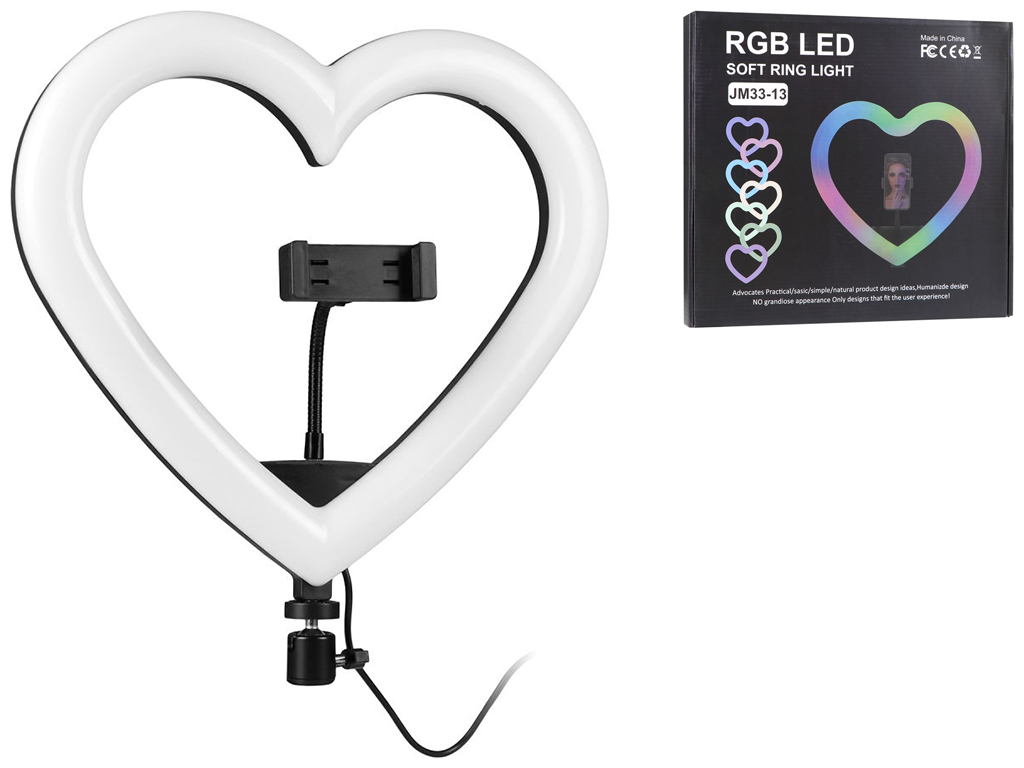 Лампа RGB JM33-13 33см (Heart Style), Чёрный