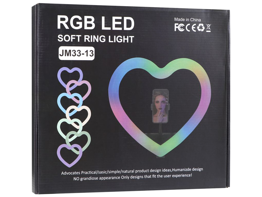 Лампа RGB JM33-13 33см (Heart Style), Чёрный