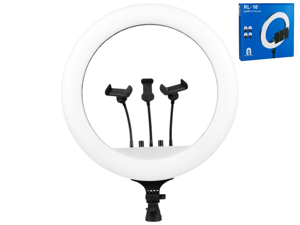 Лампа кольцевая Smart Case Fill Light RL-18 Original, с держателями, 450×490×545мм, цвет черный