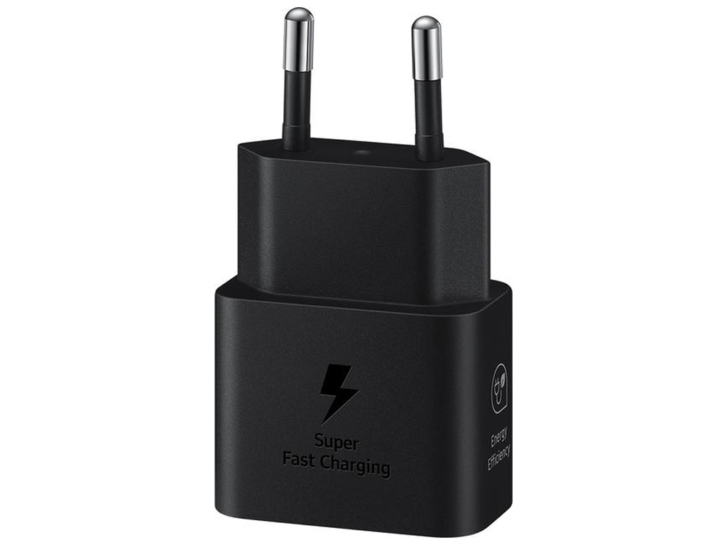 Сетевое зарядное устройство Samsung 25w type-c 1:1, быстрая зарядка, цвет чёрный