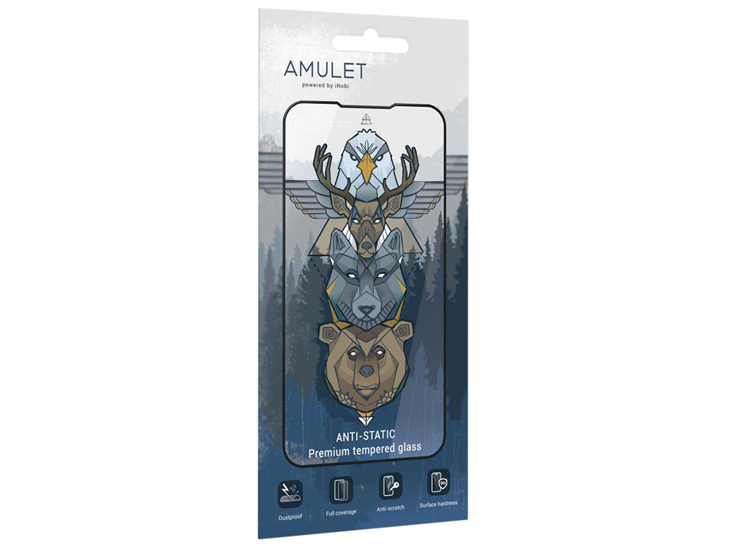 Защитное стекло AMULET 2.5D HD Antistatic for iPhone 15, Цвет Черный