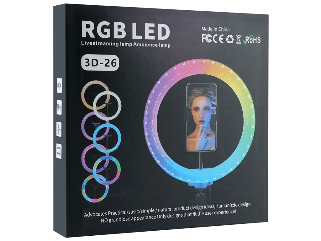 Лампа RGB Crystal 3D-26 26см, Цвет Прозрачный
