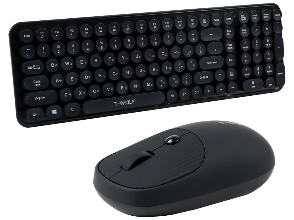 Бездротова клавіатура і миша TWolf TF350 Black, Колір Чорний