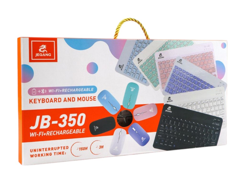 Беспроводная клавиатура и мышь Jeqang JB-350 Bluetooth charging, черный