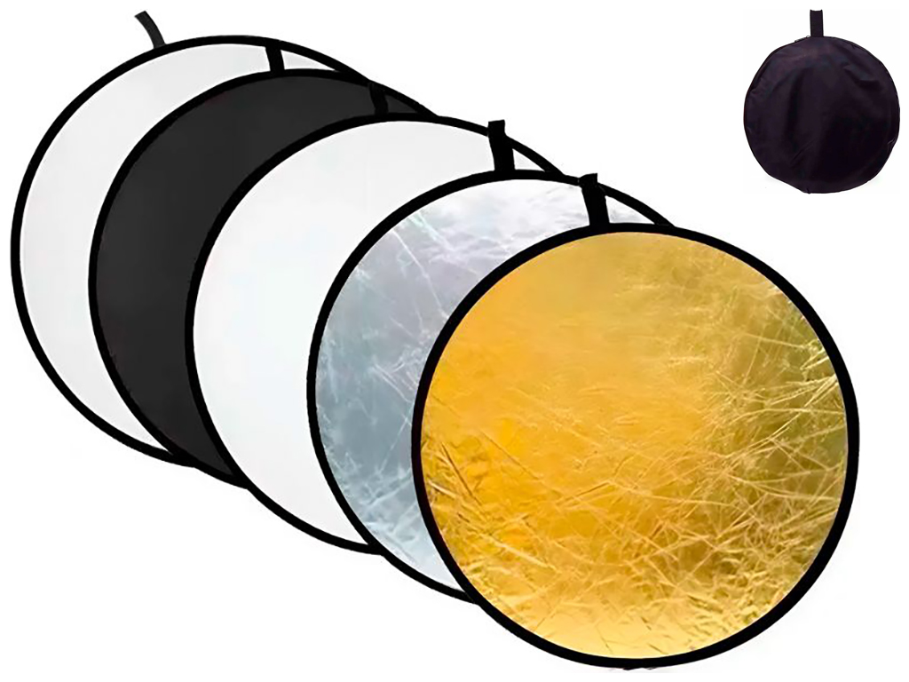 Відбивач Ручний Круглий Puluz PU5110 110см 5 Кольорів Колір Чорний