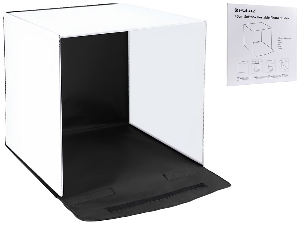 Лайтбокс Puluz PU5041B, 40см, Кільц Лампа 6 Фонів, колір чорний