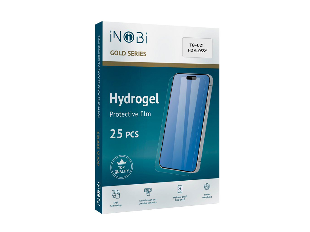 Плёнка гидрогель iNobi GOLD Korean, 225 на 325 мм, глянцевая, упаковка 10 штук, цвет прозрачный