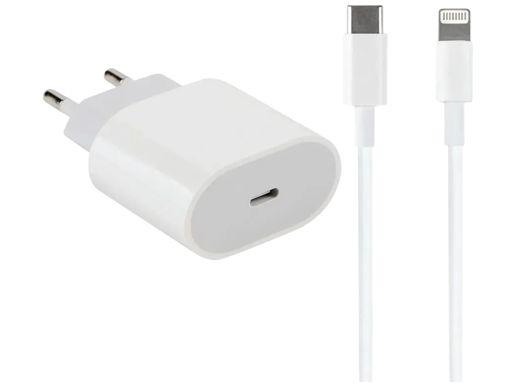 Сетевое зарядное устройство типа Apple PD 20W, 1USB-C, Type-C, цвет белый