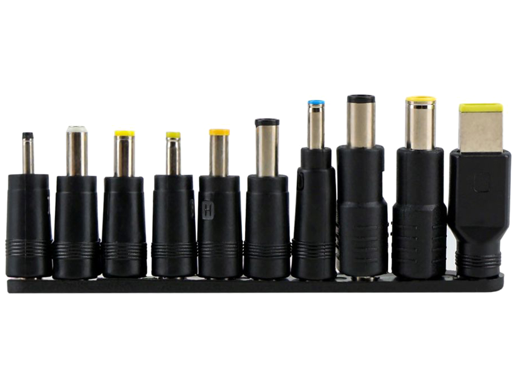 Кабель Type-C to DC PD65W 5.5х2.1 мм+10 Перехідників, 1,8м, колір чорний