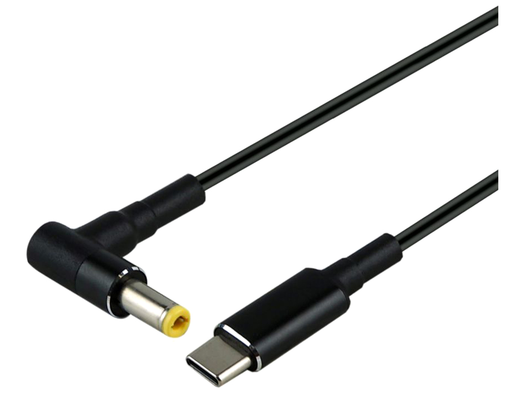 Кабель Type-C to DC PD65W 5.5х2.1 мм+10 Перехідників, 1,8м, колір чорний