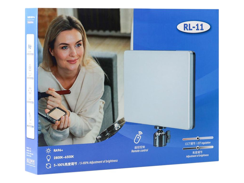 Панель Light RL-11, LED, складана, кріплення, мережевий шнур, пульт, пластик, 30см, колір чорний