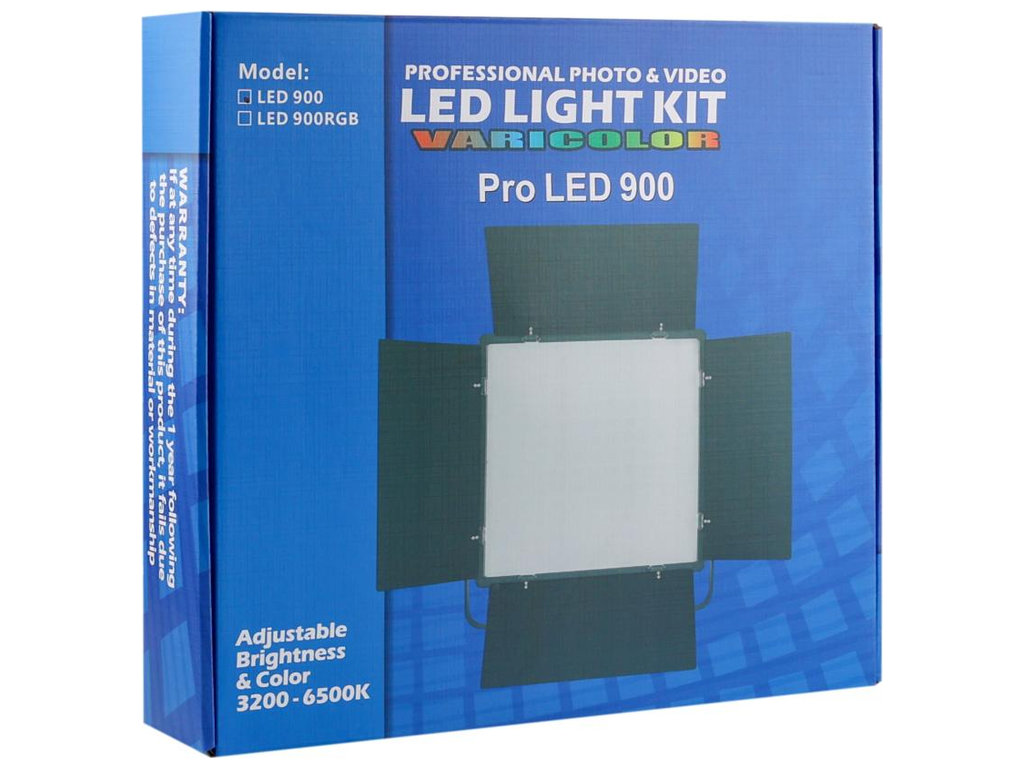 Панель Light VP900, LED, з лопатями, кріплення, адаптер, 4А, гвинт 1/4", пластик, 35см, колір чорний