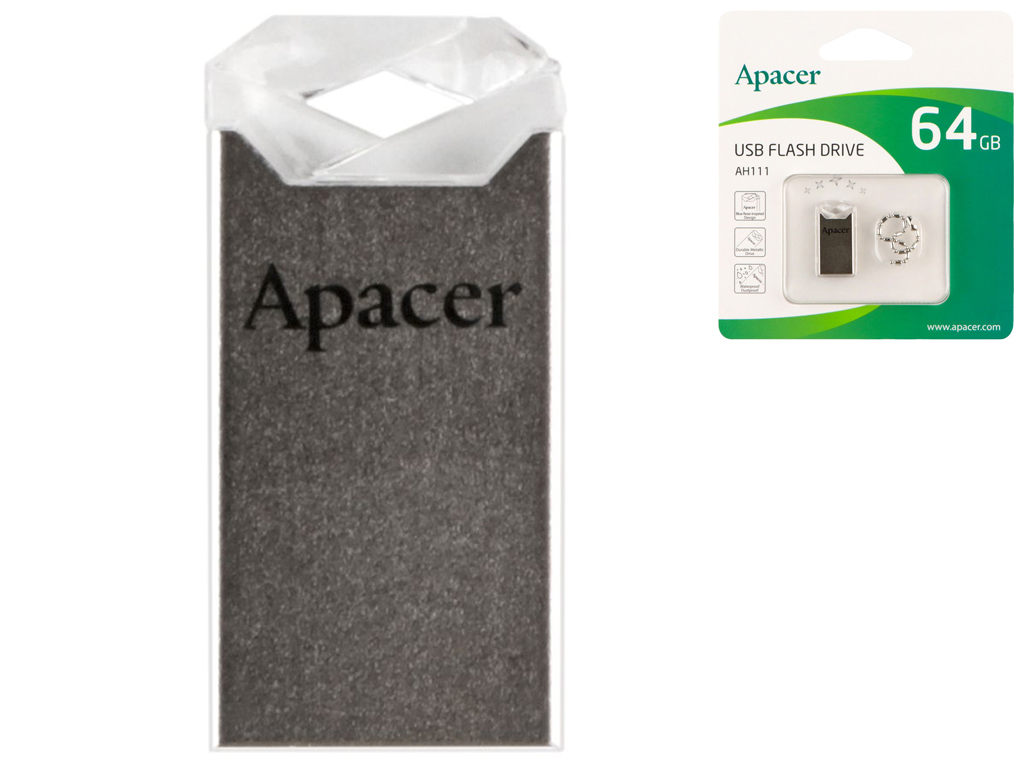 USB флеш-накопитель Apacer AH111 64gb, цвет Кристальный