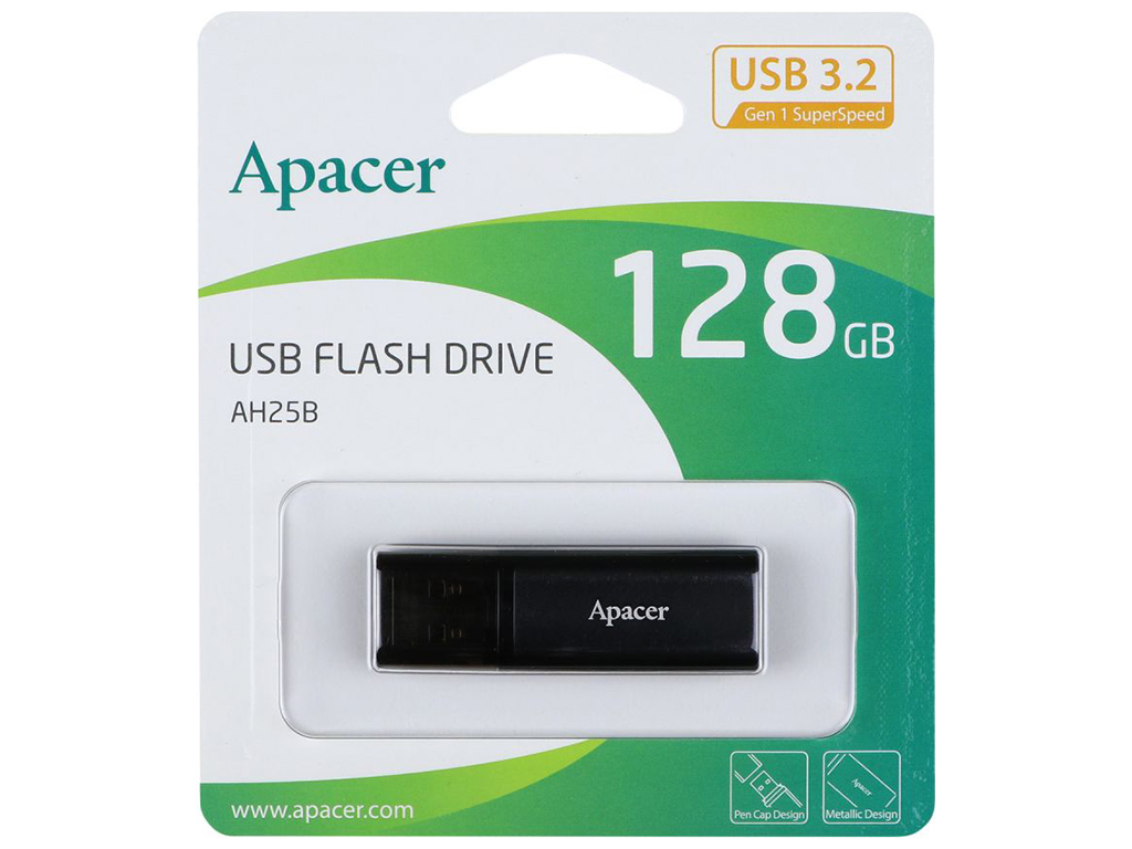 USB флеш-накопичувач Apacer AH25B 128gb 3.2, Чорний