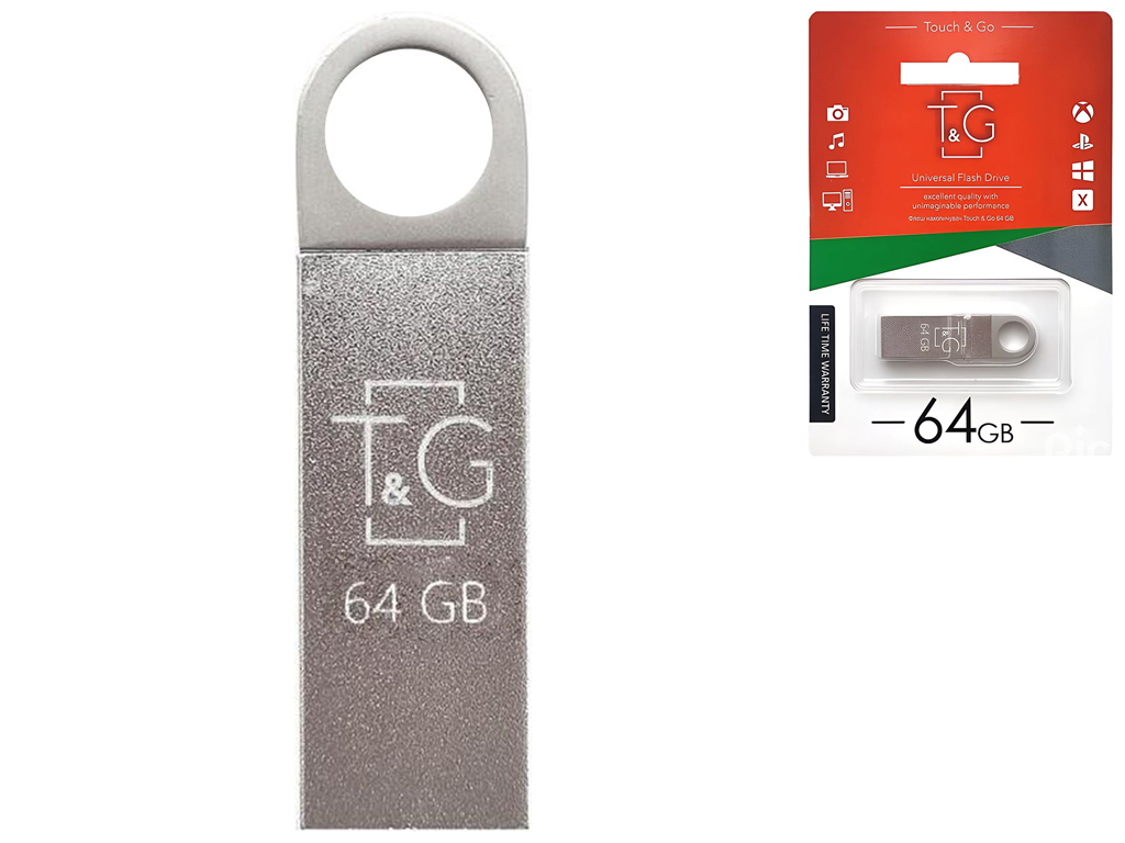 USB флеш-накопитель T&G 64gb Metal 026, цвет стальной