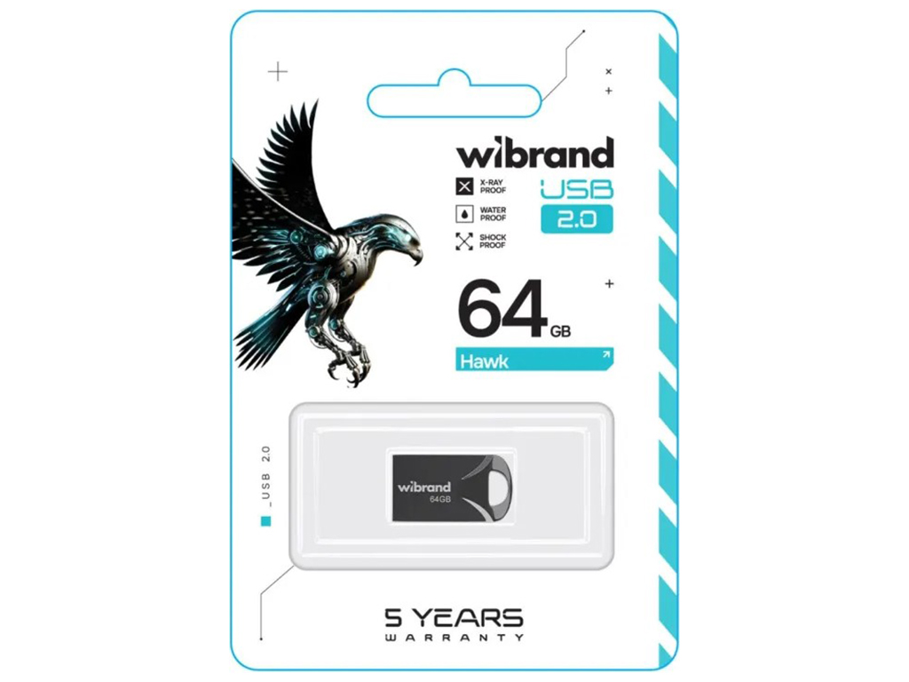 USB Flash Drive Wibrand 64gb Hawk Цвет Черный