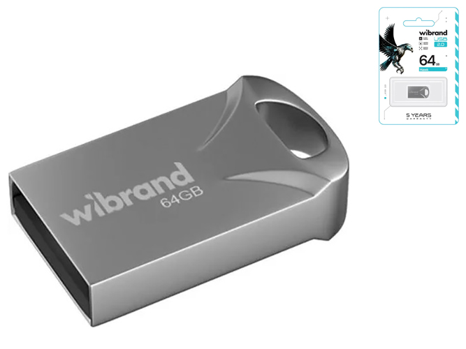 USB Flash Drive Wibrand 64gb Hawk Цвет Серебро