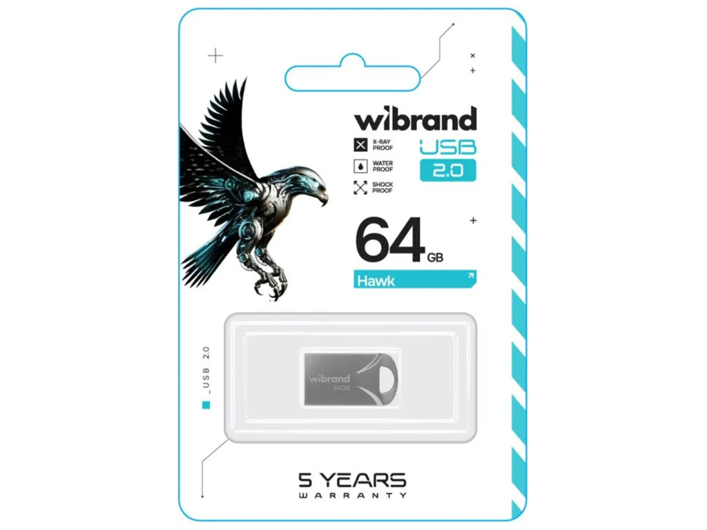 USB Flash Drive Wibrand 64gb Hawk Цвет Серебро