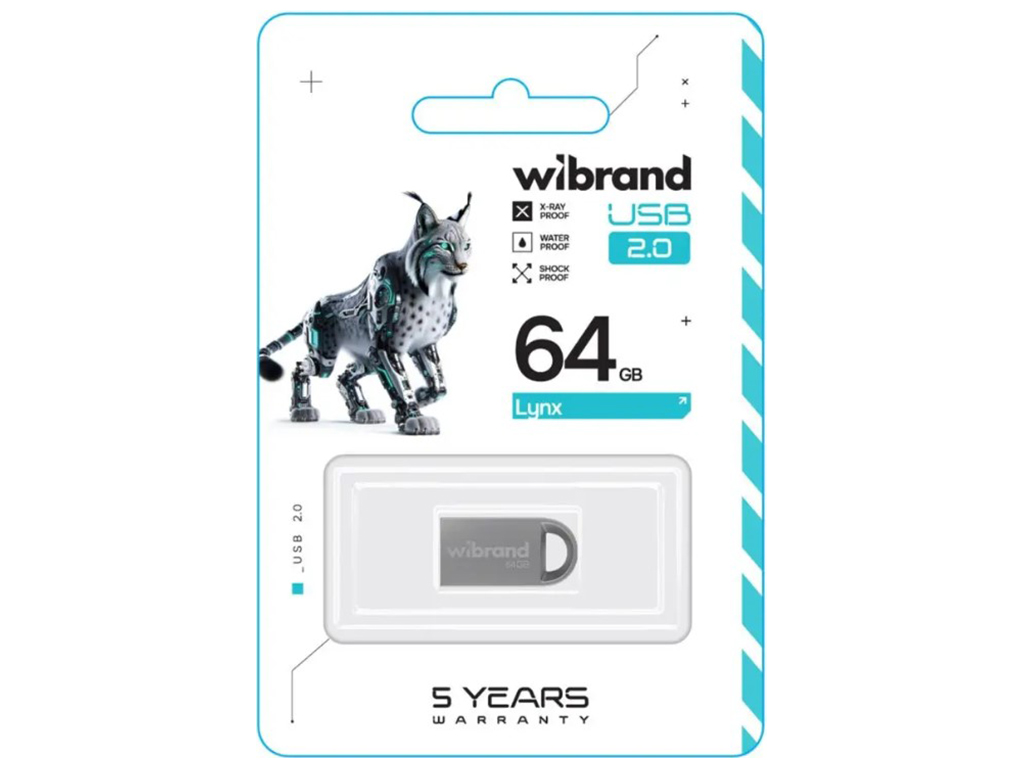 USB Flash Drive Wibrand 64gb Lynx Цвет Серебро