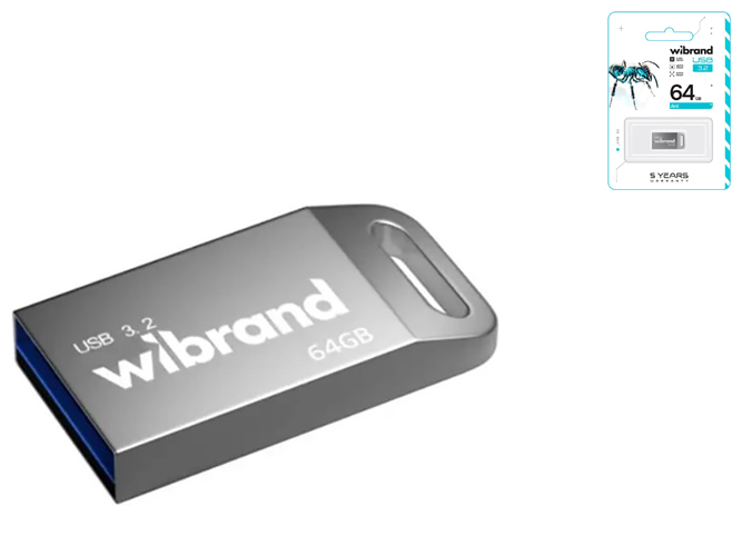 USB Flash Drive 3.2 Wibrand 64gb Ant Gen1 Цвет Серебро