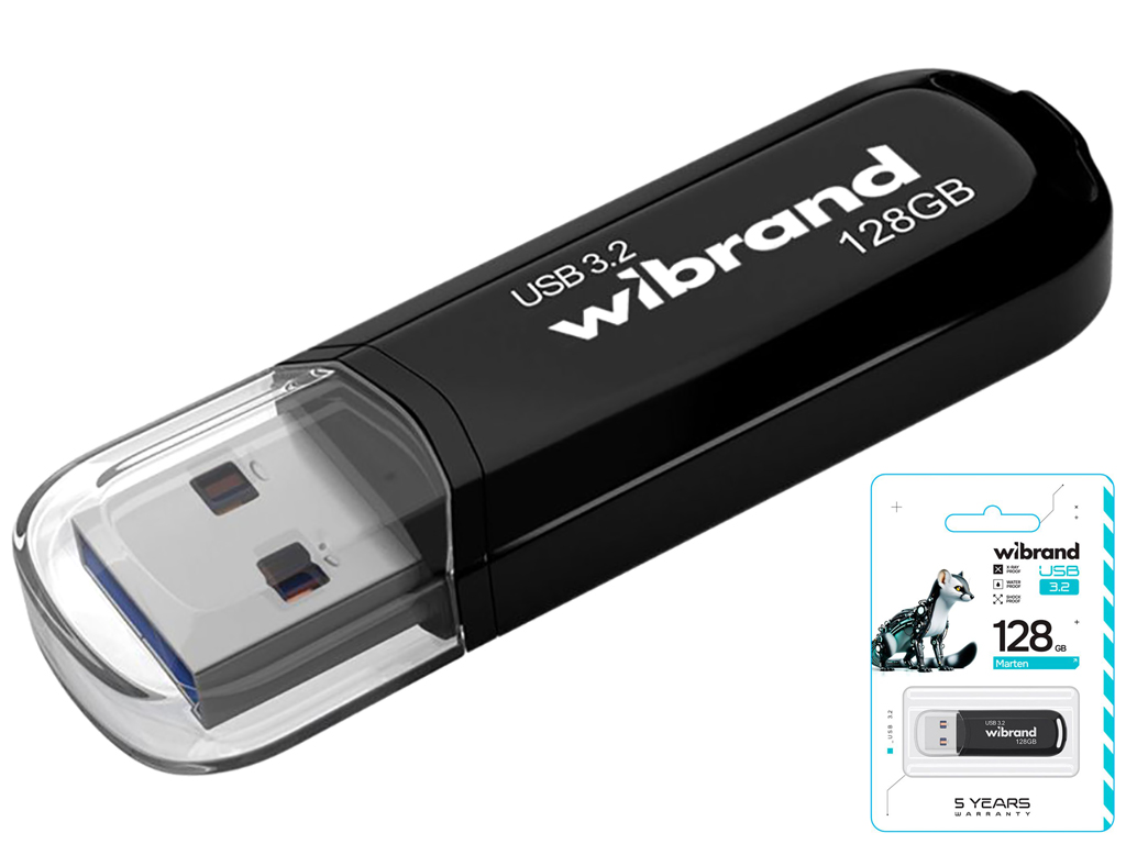 USB флеш-накопитель 3.2 Wibrand 128gb Marten Gen1, цвет черный