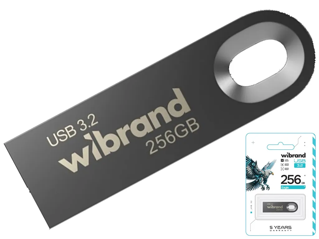 USB флеш-накопитель 3.2 Wibrand 256gb Eagle Gen1, цвет серый