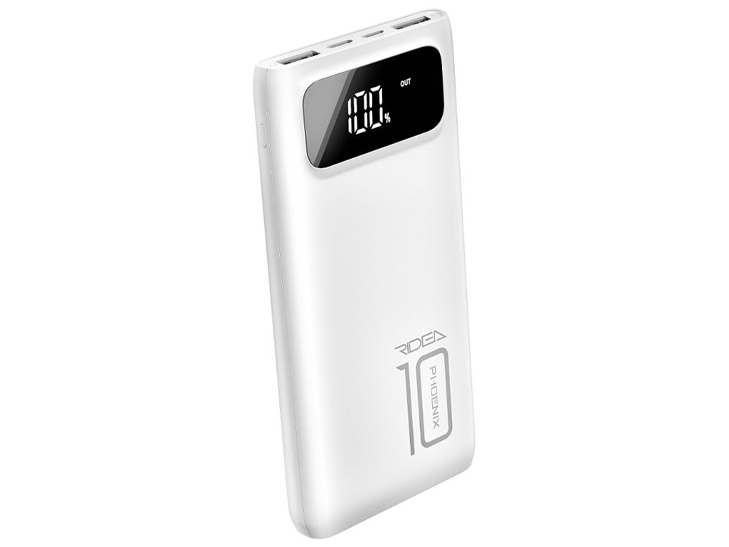 Power Bank Ridea RP-D10L Phoenix10 10W digital display + lamp 10000 mAh Цвет Белый