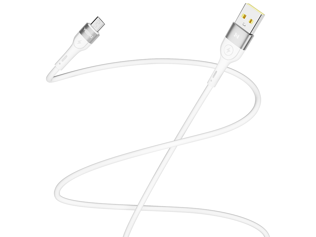 Кабель Yoki Extra, USB-A — Micro USB, 3A, 1,2м, Білий